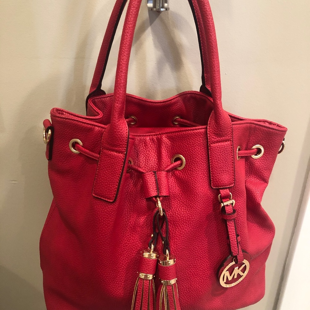 Michael Kors Red Leather Handbag
